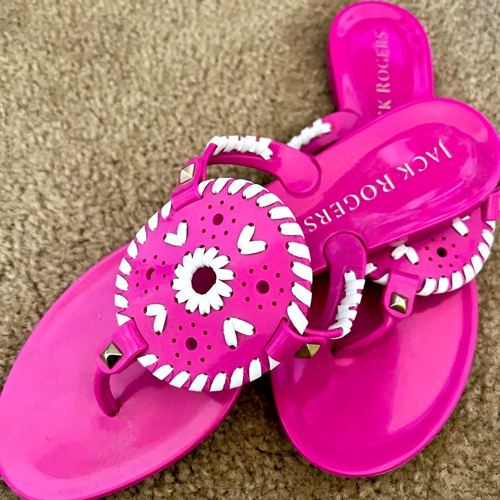 Jack Rogers Pink and White Sandals